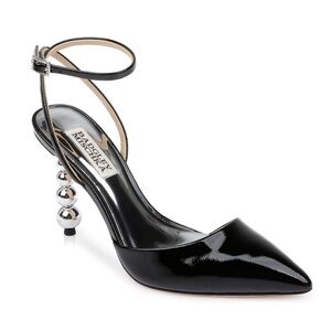 Badgley Mischka Women's Indie Ii Pump Black Patent Slingback Beaded Heel